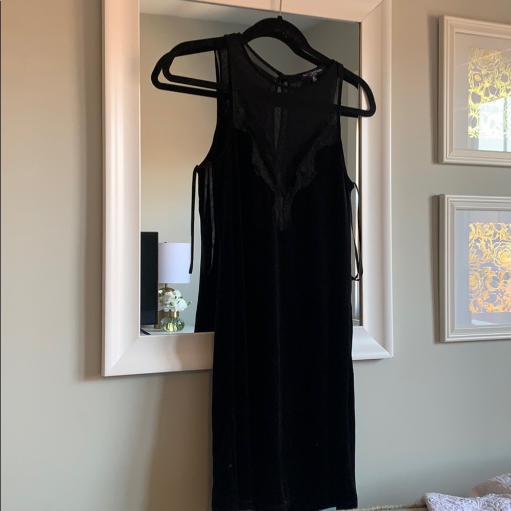 High Neck Velvet Dress